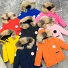 Kinderen meisjes jongens mode expeditie winddicht mode donsjassen zilveren vosbont puffer donsjas met capuchon designer junior kinderkleding