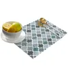 Table Mats Green Grey Geometric Moroccan Retro Dining Placemat Tableware Kitchen Dish Mat Pad 4/6pcs Home Decoration