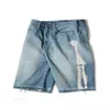 ins Designerjeans Kapital Loose Casual Geborduurd Bone Versleten Damaged Washed Denim Shorts