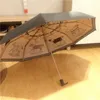 Parapluies Tendance Crème Solaire Pour Hommes Et Femmes Avec Colle Noire Trois Plis Parapluie Coupe-Vent Cadeau H Uv
