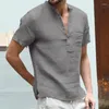 Мужские рубашки T Jodimitty Men Solid Color с длинным рукавом дышащая рубашка летнее льняное хлопок повседневные базовые топы плюс размер