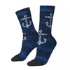 Herrensocken, lustige Anker, Meer, Vintage, nautische Kunst, Hip Hop, verrückte Crew-Socken, Geschenkmuster, bedruckt