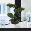 Fiori decorativi Giappone Ornamenti di pino imitazione Bonsai finto Piccole piante artificiali Decorazioni per la casa Mini per interni