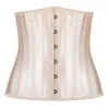 Woman Satin Lace Up Waist Cincher Corselet Body Shaper Sexy 24 Steel Bones Waist Control Underbust Corsets & Bustiers295J