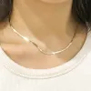 Trendy Pure Gold Jewelry Flat Snake 0.6mm 3mm 18k Real Solid Gold 18k Karat Snake Bone Herringbone Chain Necklace for Women Men