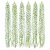 Fleurs décoratives 6pcs vignes suspendues artificielles 33 '' longues feuilles de saule guirlande eucalyptus pour mariage mur patio balcon fenêtres décor