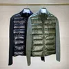 2023 Donsjack voor heren Mode Luxe merk Parka's Winterjassen Gebreide wol en 90% witte eendenvulling Patchwork Rits omhoog Vest Herfstjassen Bxa5