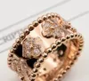 Quality Kaleidoscope Ring Female 18K Rose Gold Wide Narrow Version Single-Row Drilled Starry Rings