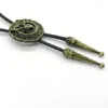 Bow Ties Western Denim Bolo Tie Zinc Alloy Leather Rope Collar