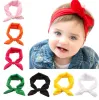 Dzieci Bunny Uch Ear Headband Scalf Botton Bow Elastic Węzeł Opaska Rabbit Baby Kids Accesszzzzzz