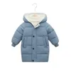 ジャケット212y子供ダウンロングアウターウェア冬の服ティーンボーイズガールズコットンパッド入りパーカコート大きな子供