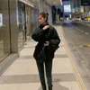 Koreańska odzież koreańska stojak z długim rękawem naciśnij guziki solidne mody kurtki topy kobiety ciepłe streetwear Abrigo Mjer