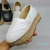 2023-4 Colors Fashion Designer Women Shoes Ladies Comfortable Platform Espadrille Shoes Designer Espadrille Heel Height 5.5 Cm Size 35-40