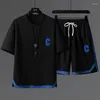 Men's Tracksuits Large Size Ice Silk Short-sleeved T-shirt And Women's Fashion Sports Suit 2023 Summer Casual Shorts Two-piec