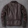 Men's Vests Men Cowhide Coat Genuine Leather Jacket Vintage Style Man Clothes Motorcycle Biker Jackets Plus Size 134cm 230726