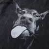 남자 T 셔츠 빈티지 오버 사이즈 T 셔츠 Y2K 힙합 Dobermann Dog Animal Graphic Print 세탁 스트리트웨어 Tshirt 2023 Harajuku 패션 느슨한 탑 230725