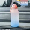Garrafas de água 1500 ML com marcador de tempo Fitness Esportes Viagens ao ar livre Bebida gelada sem BPA Portátil à prova de vazamentos