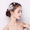 Pinces à cheveux Chapeaux de mariée Côté doux Fil de mariage Fleurs Rose Accessoires faits à la main Demoiselles d'honneur Plume Bandeaux Bijoux