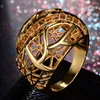 Pierścienie klastra Wando Etiopian Gold Color Men Women Wedding for Ring Eritrea Africa Fashion Bliskiego Wschodu Biżuteria