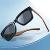 Lunettes de soleil grand cadre bois carré polarisé gros femmes hommes 2023 haute qualité produit tendance rétro miroir conduite ombre