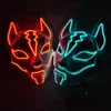 1PC Cold Light Glow Fox Fox Cosplay Party Scary Mask Masquerade Cos Knight Halloween LED Glosing Mask Akcesoria dla dorosłych JY26