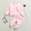 Ensembles de vêtements Ensembles de vêtements 3 couleurs Born Baby Girls Boys Vêtements d'hiver Fourrure en peluche solide à manches longues Pull Tops Pantalon 0-24M Z230726