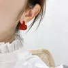 Stud Earrings 2023 Korean Trendy Acrylic Red Heart For Women Fashion Bijoux Femme Brincos