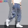 Pantalons pour hommes Marque Cargo Fashion Safari Style Outdoors Men Zipper Multiple Pockets Bunched Foot Pants