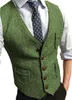 Men's Vests Men Formal Suit Vest V-neck Tweed Herringbone Waistcoat Business For Wedding Evening Party Prom