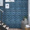 3D Wall Panel Flat 3D Effect Blue Brick Wallpaper Självhäftande papper som används för sovrumsheminredning och tapeter Lätt att fästa 230726