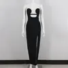 Casual Kleider Sommer Frauen Sexy Liebsten Schlüssellöcher Bodycon Verband Mid-kalb Kleid Nachtclub Party Abend Großhandel