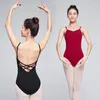 Scenkläder 1pcs/parti balettplikare för kvinnor vuxna dansgymnastik Leotard kostym röda svarta dansdräkter