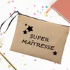 Cosmetische Tassen Gevallen Bedankt Meesteres Make Up Leraar Pouch Merci Leraren Opbergtas Portemonnee Rits Zakjes Cadeau voor 230725