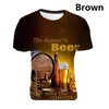 Camisetas masculinas Summer Cool Fashion 3D Beer Printing T-shirt Personality Graphic Tee Casual Manga Curta Tops Plus Size 2XS-6XL