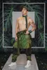 Stage Wear Men Women Style Modern Dance Costume Sexy Bar Nightclub Army Green Jumpsuit Rompers Sleeveless Loose Overalls DJ Show