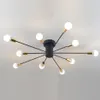 Lámpara de techo de sala de estar con chispa de hierro creativa, lámpara de techo de araña para dormitorio, accesorios de iluminación de techo para pasillo nórdico americano moderno 315y