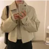 Kvinnors jackor Autumn Women faux läderjacka damer långärmad blixtlås pu kappa koreansk stil chic lös streetwear ytterkläder cyklistrockar j230726