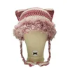 Beanie/Skull Caps Girl Cartoon Cat Ear Knit Beanie Hat Y2K-Style Party Hat Po Props Girl Sweet Slouchy Crocheted Hat Drop 230725