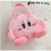 Mochilas Fashion Cute Pink Kirby Plush Zipper Double Shoder Bag Student Big Capacity Festival Gift 3 Designs Drop Delivery B Dhepw