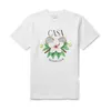 23SS CASABLANCA camiseta de grife masculina Tennis Club Estampa de flores masculina e feminina Camiseta de manga curta com gola redonda e descontraída Moda