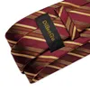 Bow Ties Gold Striped Red Men's Business Wedding Neck krawat kieszonkowy kwadratowe spinki do mankietu