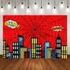 Background Material Super City Landscape City Yellow Skyline Bat Theme Photography Background Childrens Birthday Background Baby Shower Decoration Party Banner