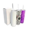 米国CAストックストレート20オンスの水ボトル昇華Diy Tumbler for Birthday Gifts Straw and Lid Coffee Mugs Z08