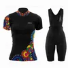 Cycling Jersey Sets 2023 Fancy Pattern Women Summer Set Bib Shorts MTB Ropa Ciclismo Breathable Sportswear Clothing 230725
