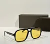 Lunettes de soleil carrées vintage noir jaune lentille hommes été nuances lunettes de soleil protection UV lunettes avec boîte