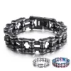 19mm lourd Punk Rock hommes arc-en-ciel bleu vélo motard moto chaîne Bracelet bijoux noir titane acier vélo Bracelet Ba313L