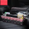 Organizador de coche diseño BlingBling cristal y caja de almacenamiento de diamantes accesorios ostentosos asiento de decoración Interior para niña Woman281l