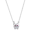 2023 Fashion Hot Selling S925 Silver Cute Owl Set with Full Diamond Pendant and Clavicle Bone High Quality niche Female Necklace