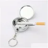 Sublimation Blanks Blank Alloy Portable Pocket Circar Ashtray Key Chain With Cigarette Snuffer Drop Delivery Office School Business In Dhf6I