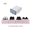 Förvaringslådor BINS 6st Flip Shoes Box Thicked Transparent lådfodral Plastskor Stapble Box Shoe Organizer Shoebox Storage Shoe Rack 230725